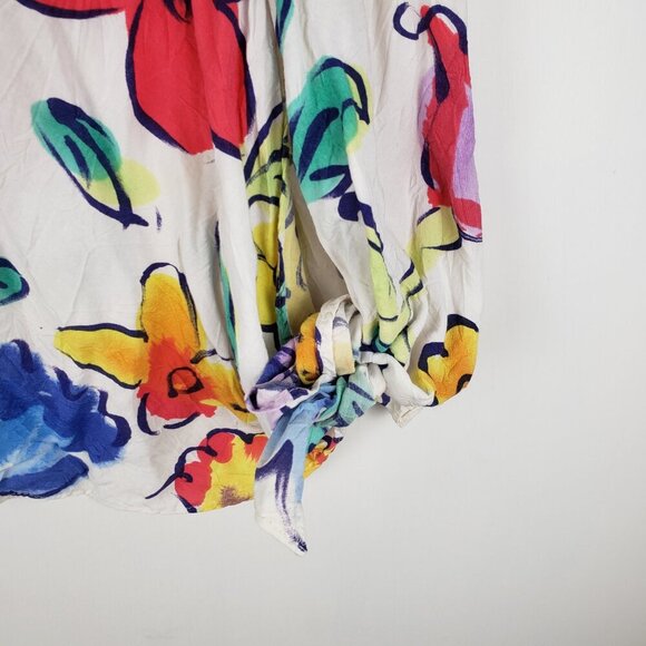 Jams World Efflorescent Skirt Asymmetrical Tie Hem Floral Pull On Size Medium - Picture 4 of 8